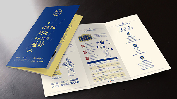 彩页折页设计作品案例方案理念说明- 深圳罗湖和气生康公司